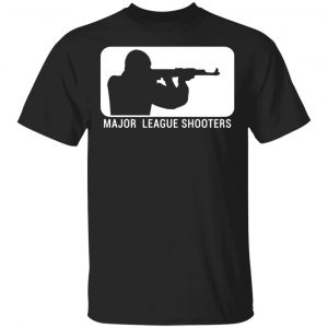 king lil g merch major league shooters black hoodie and t-shirt front and back view on male model