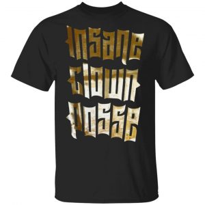Icp Merch Insane Clown Posse Stacked Logo Gold Foil Black