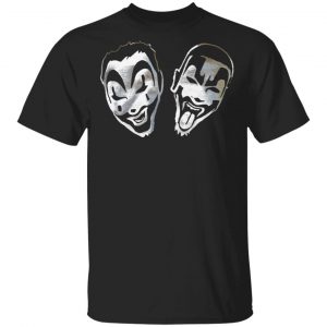 Icp Merch Insane Clown Posse Faces Silver Foil Black