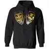 icp merch insane clown posse faces gold foil black shirt with iconic duo graphics