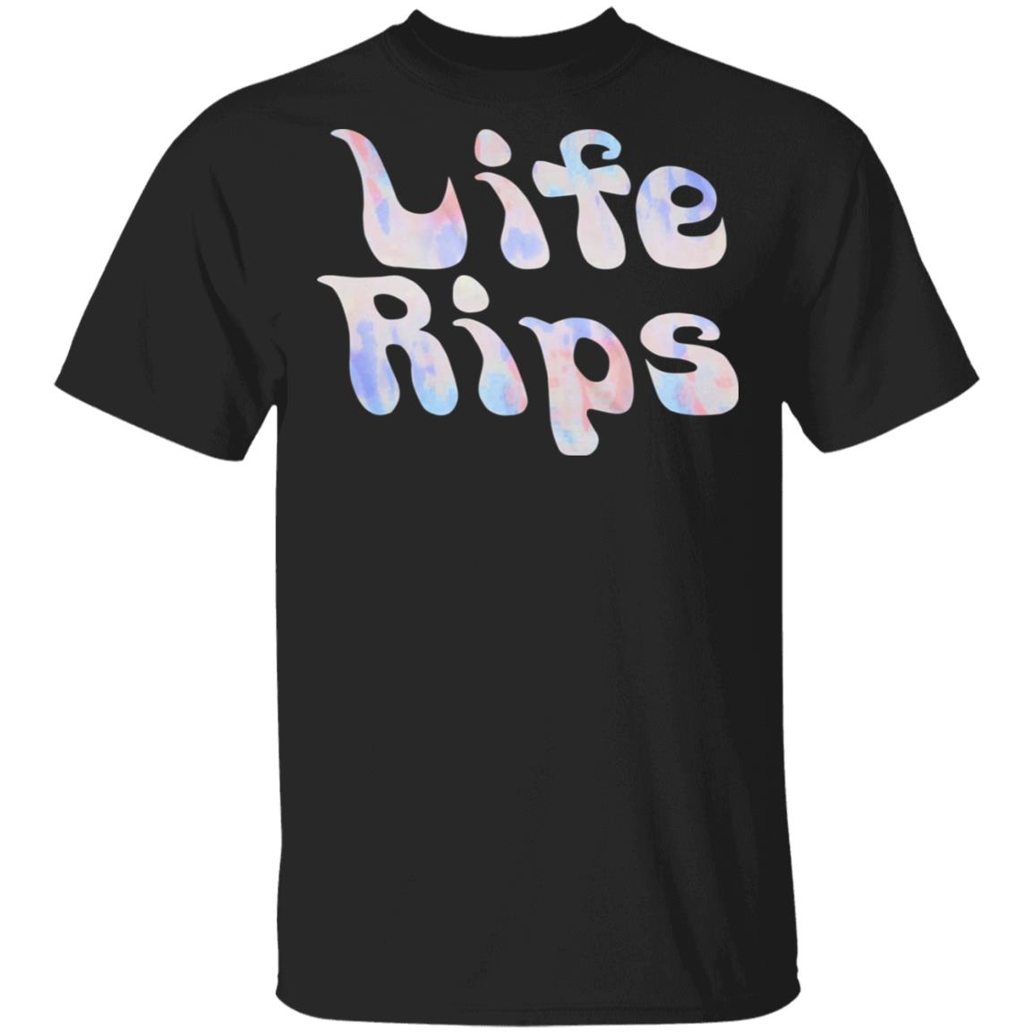 life rips hoodie unisex black streetwear with bold print and ripped look