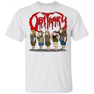 Obituary Merch Cartoon Obituary Stay Safe Stay Metal Light Blue T-Shirt