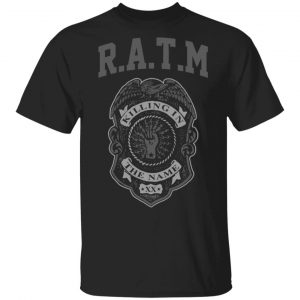 Rage Against The Machine Merch Grey Police Badge Black Tee
