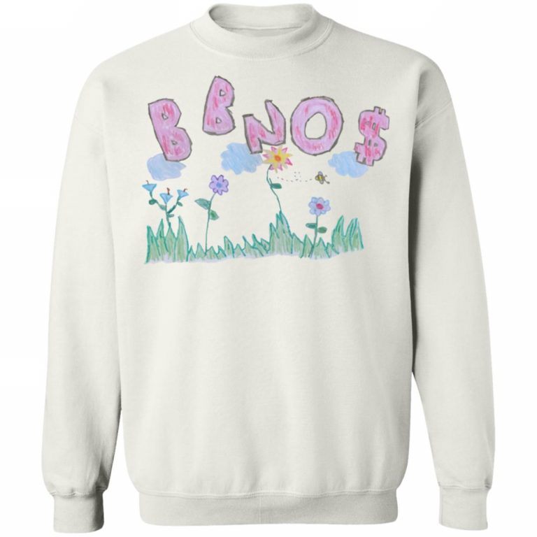 BBNO Merch Crayon Pullover White Hoodie Merchip8