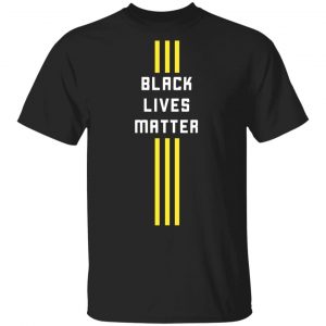 Black Lives Matter Merch Official 3 Stripe Streak Unisex Black Tee