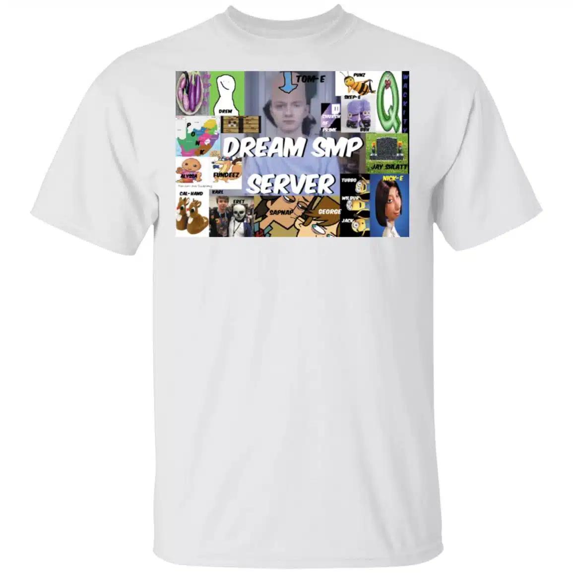 dream smp merch dream smp server shirt black cotton tee with minecraft-inspired graphics