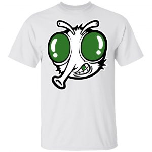 Funnymike Merch Metallic Green Stoopid Fly White Shirt
