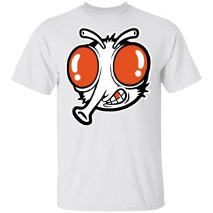 Funnymike Merch Metallic Orange Stoopid Fly White Shirt