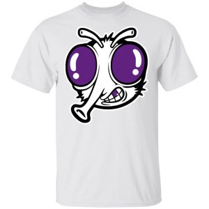 Funnymike Merch Metallic Purple Stoopid Fly White Shirt