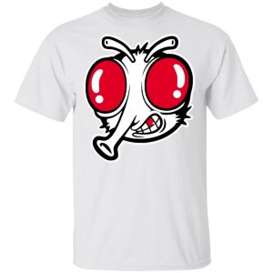 Funnymike Merch Metallic Red Stoopid Fly White Shirt