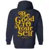 theo von merch be good to yourself hoodie – unisex hoodie with smiley face graphic and positive quote