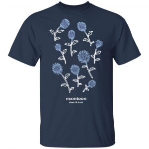 Mxmtoon Merch Blue Flowers Tee Navy