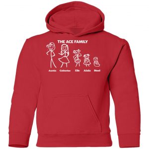 Ace Family Merch Red Ace Stick Family Youth Hoodie