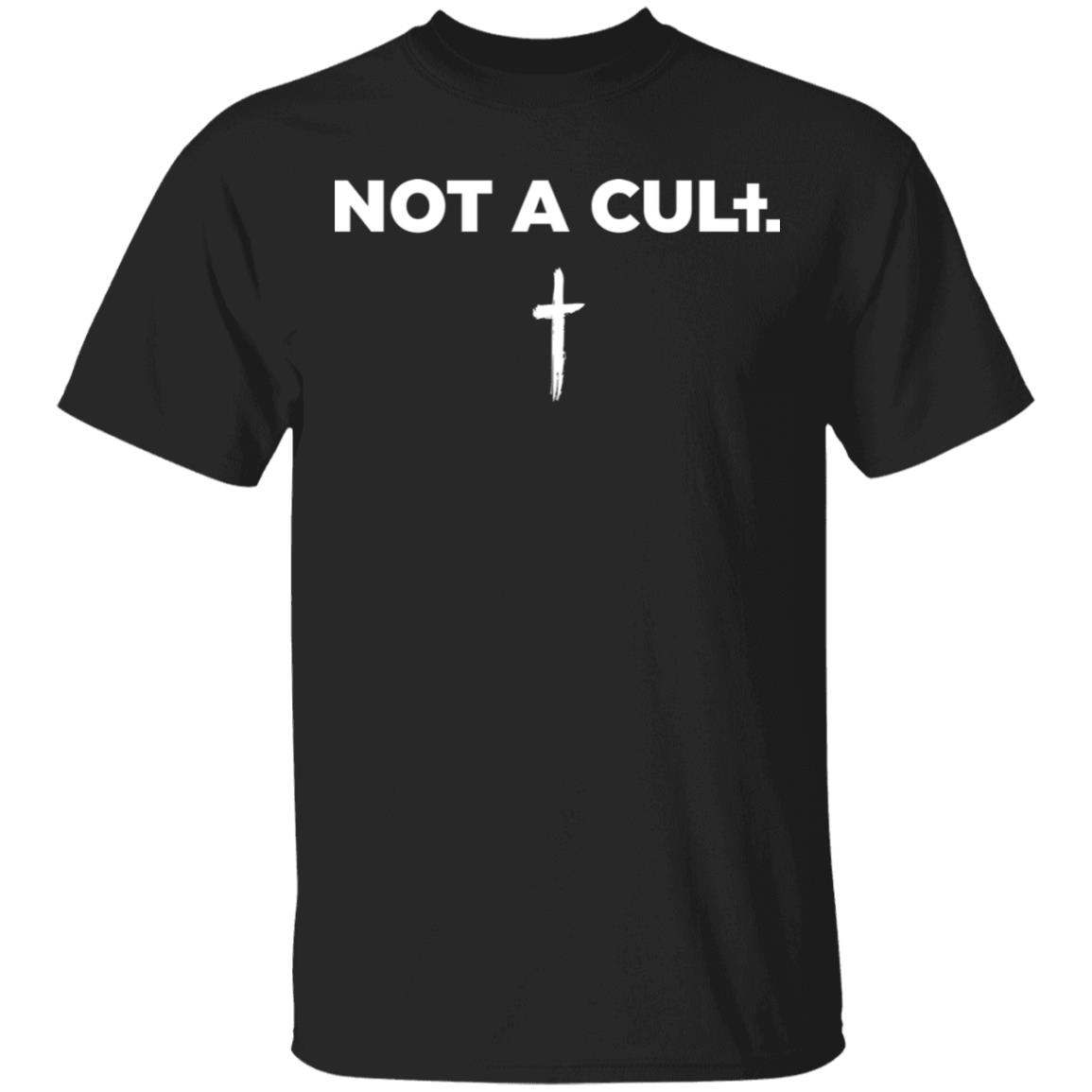 saint jhn merch not a cult black staff hoodie front and back view