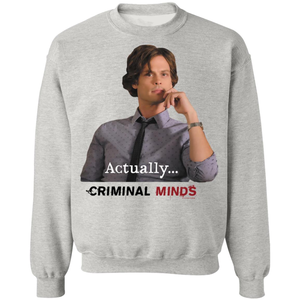 Kosciuszko Sølv Onkel eller Mister Cbs Criminal Minds Merch Criminal Minds Spencer Reid Actually Crewneck  Sweatshirt - Merchip8