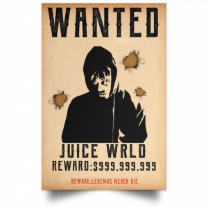Juice Wrld Official Merch 999 Wanted Poster