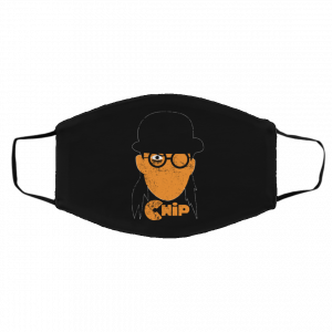 Chip Chipperson Merch Chip Orange Black Distressed Face Mask