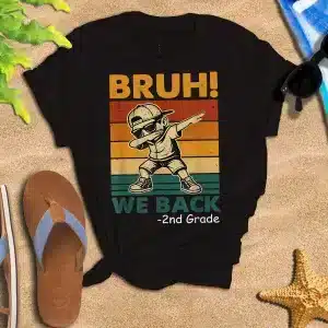 Bruh We Back 2nd Grade Dabbing Boy Back To School Vintage Shirt
