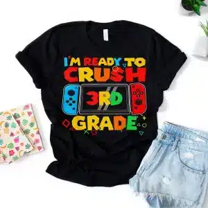 Crush 3rd Grade Funny 3rd Grade Level Unlocked Video Game Shirt