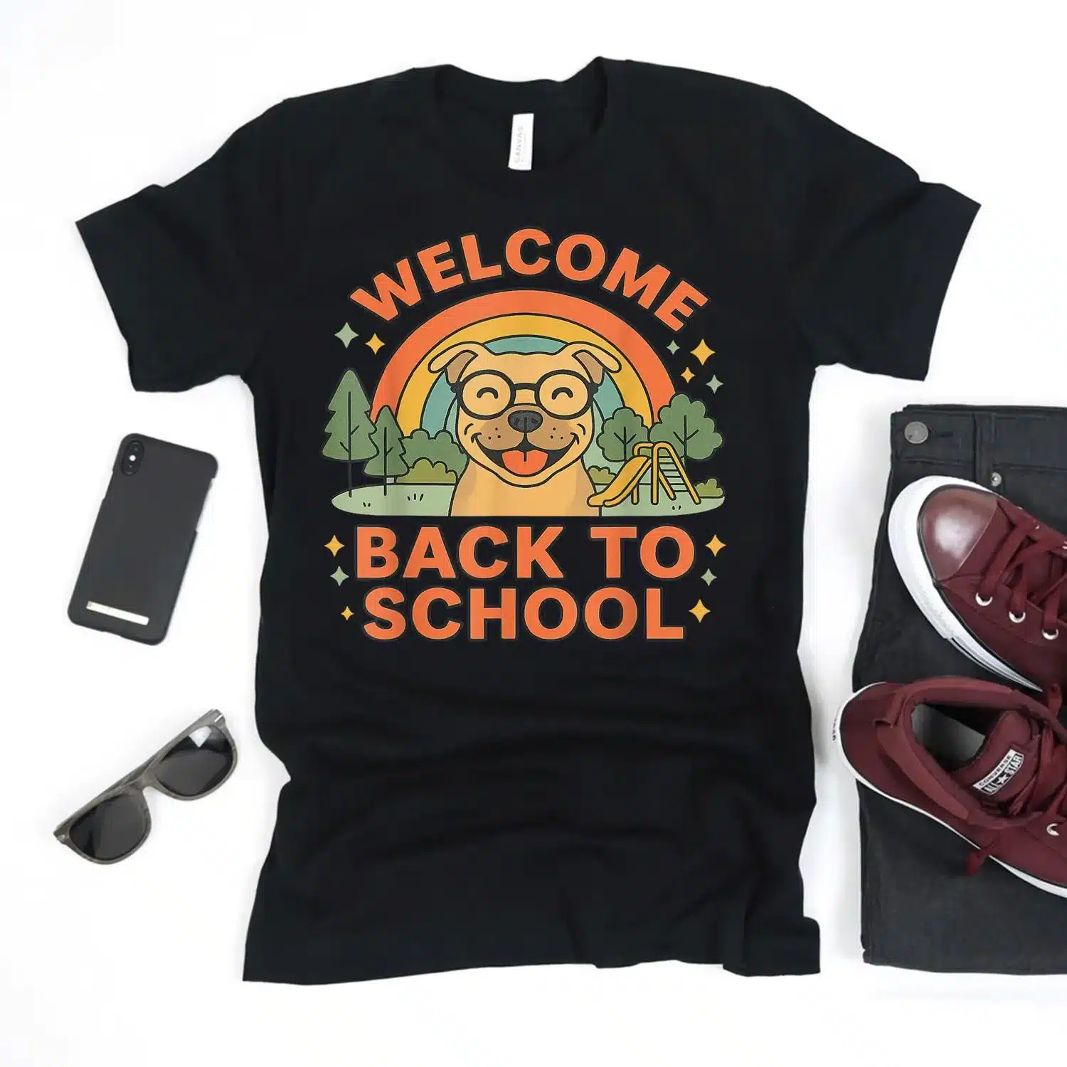 Funny Retro Welcome Back to School Dog Teacher Shirt