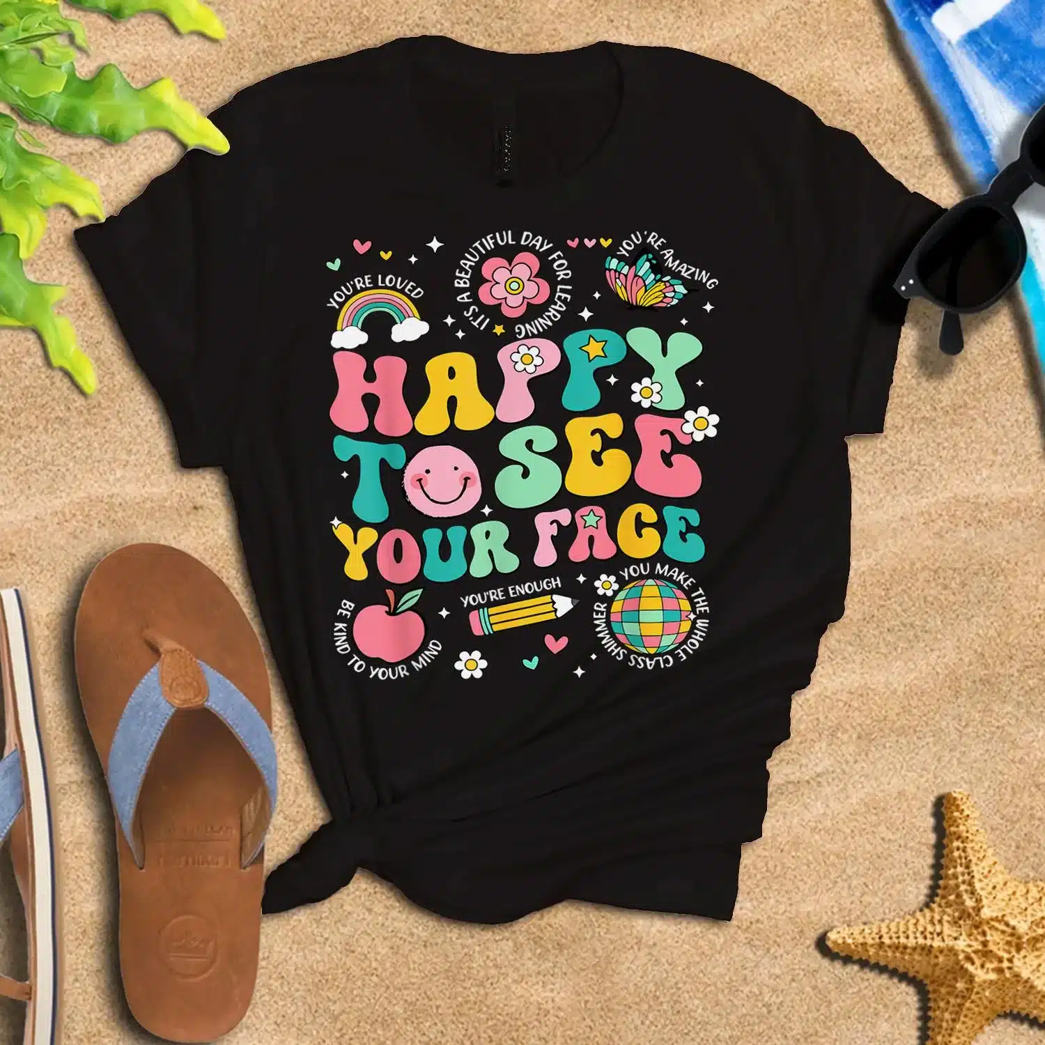 Happy To See Your Face Teacher Student Funny Back To School Shirt