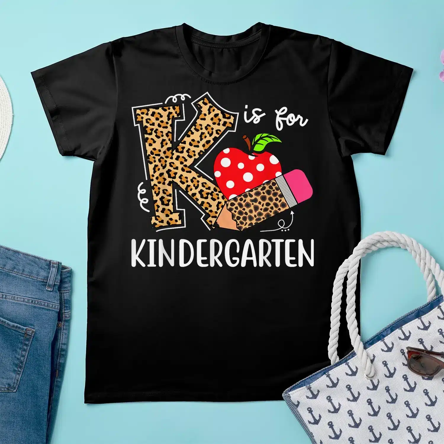 K Is For Kindergarten Teacher Leopard Back to School Kinder Shirt