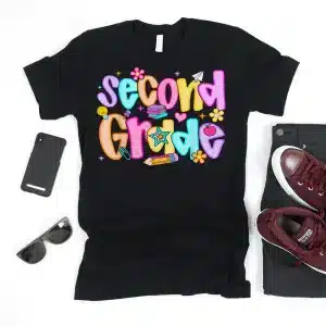 Preppy Second Grade Back To School 2nd Grade Teachers Girls Shirt