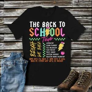 Retro Lightning Bolt ABCD Back To School Tour Teacher for Men Women Girls Kids Shirt