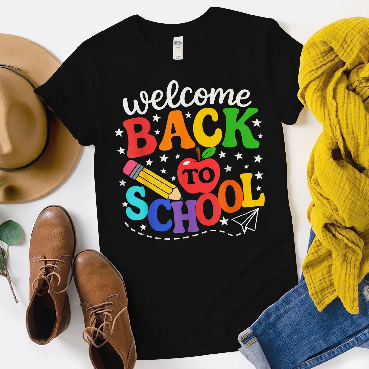 Welcome Back to School First Day Art for Kids & Teachers Shirt